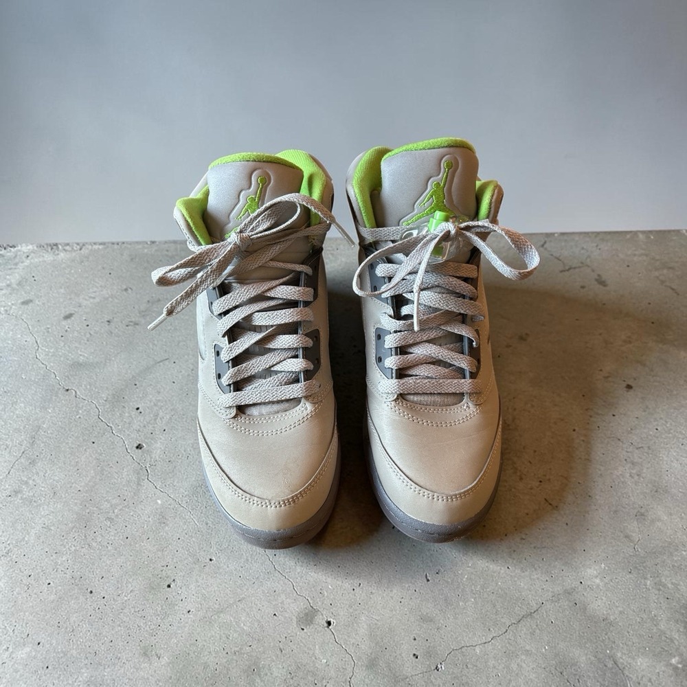 Nike Air Jordan 5 Retro Green Bean Size 6.5Y Silver Grey Green